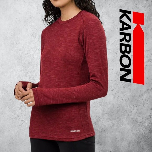 Karbon | Thermolite Long Sleeve Active Top | Red| NWT - Picture 2 of 4